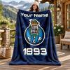 FC Porto Custom Name Flannel Blanket Personalized Soft Warm Plush Throw Blanket Customized Gift for Family Friends