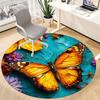 1 Stück Schmetterlingsblumen Büro Runder Teppich, Indoor-Matte Geeignet für Büro, Unter Bürostühlen Schlafzimmer Wohnzimmer Heimdekoration, Raumdeko D074