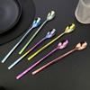 Stirring Spoon Extended Handle Titanium Stirring Spoon Milk Tea Coffee Dessert Ice Cocktail Spoon Kitchen Tool