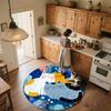 Flat Style Cat,Round Area Rug,Carpet Rug for Living Room Bedroom Sofa Playroom Decor,Non-slip Floor Mat