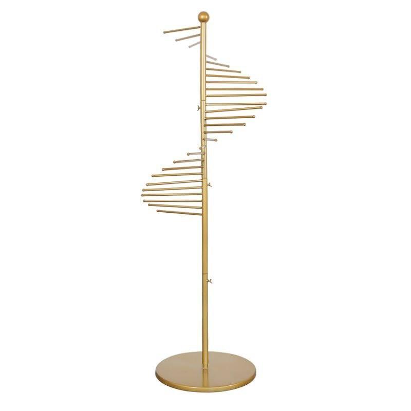 Multifunctional Clothing Store Floor Display Shelf Large Capacity Spiral Iron Scarf Rack Clothing Bag Display Stand