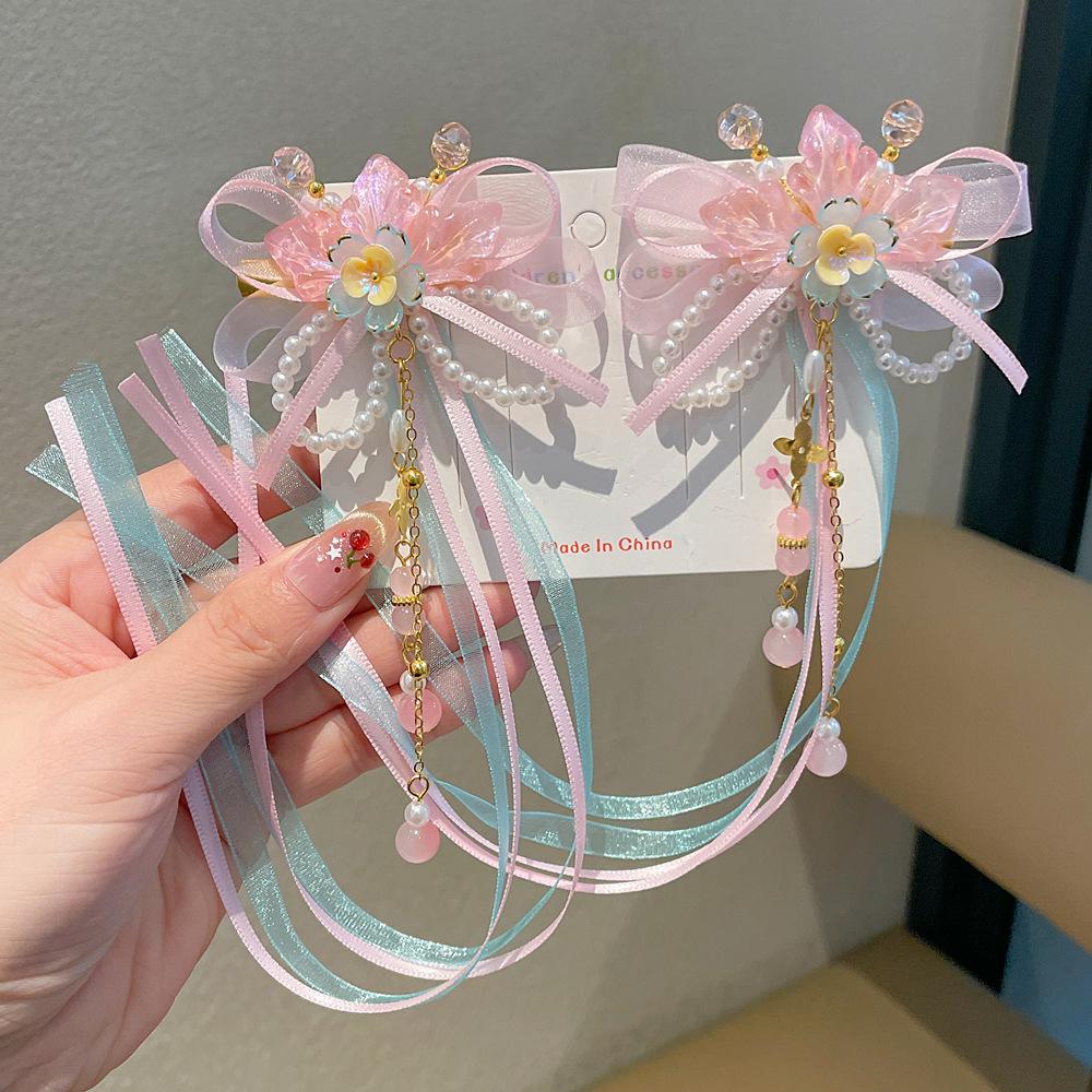 Chinese Style Hanfu Hairpin Set for Girls - Includes Hair Clips, Swaying Tassels, and Butterfly Accessories