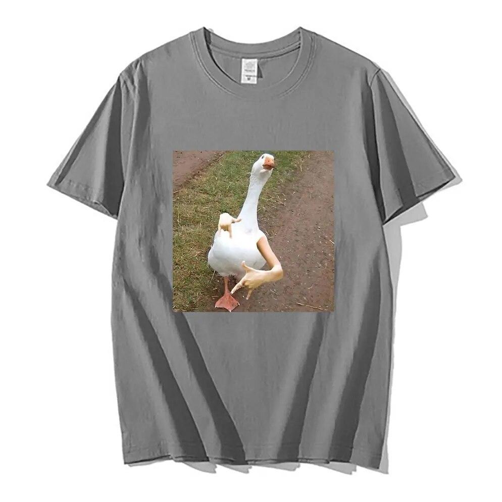 

Футболка с рисунком гуся, забавная футболка унисекс, хлопковые футболки унисекс, женская мода, повседневные футболки большого размера с короткими рукавами 4XL