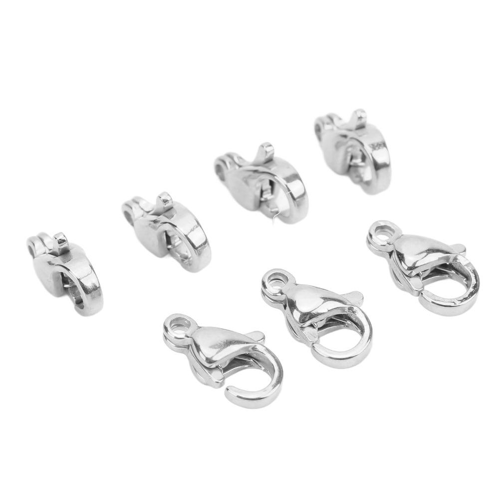 25pcs Silver Lobster Claw Clasps Stainless Steel Jewelry Making Clasps Jewellery Making