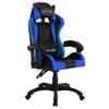 Gaming Chair with RGB LED Lights Blue and Black Artificial Leather