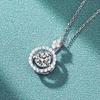 Moissanite Round Agile Necklace for Women, Beating Heart Geometric Pendant Collarbone Chain