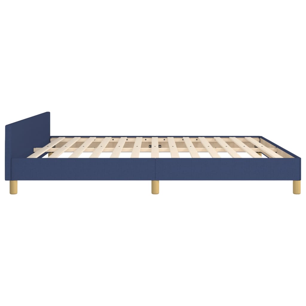 Bed Frame without Mattress Blue 160 x 200 cm Fabric