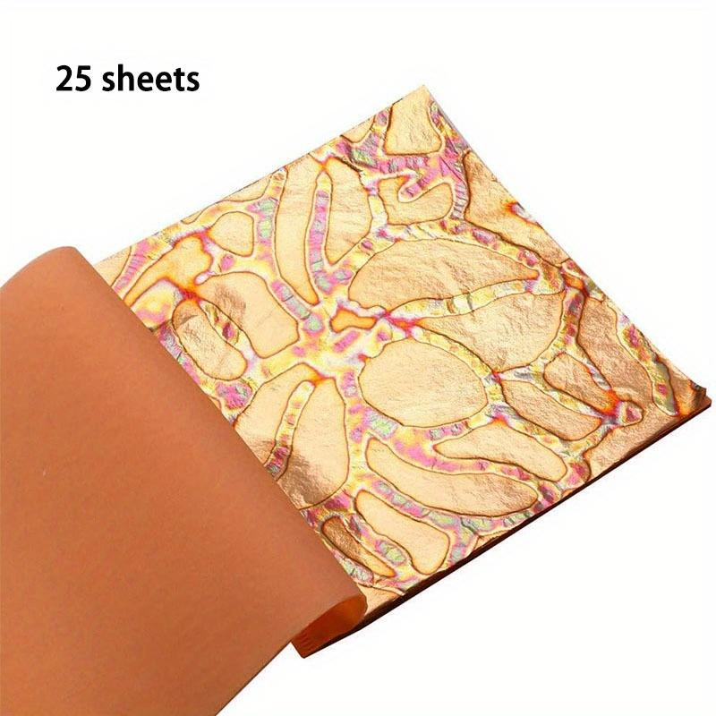 

25 Аркушів Варієгатного Золотого Листа – Кілька Типів Металізованого Паперу з Візерунком для Проектів Золочення, Імітація Золотої Фольги 25pcs