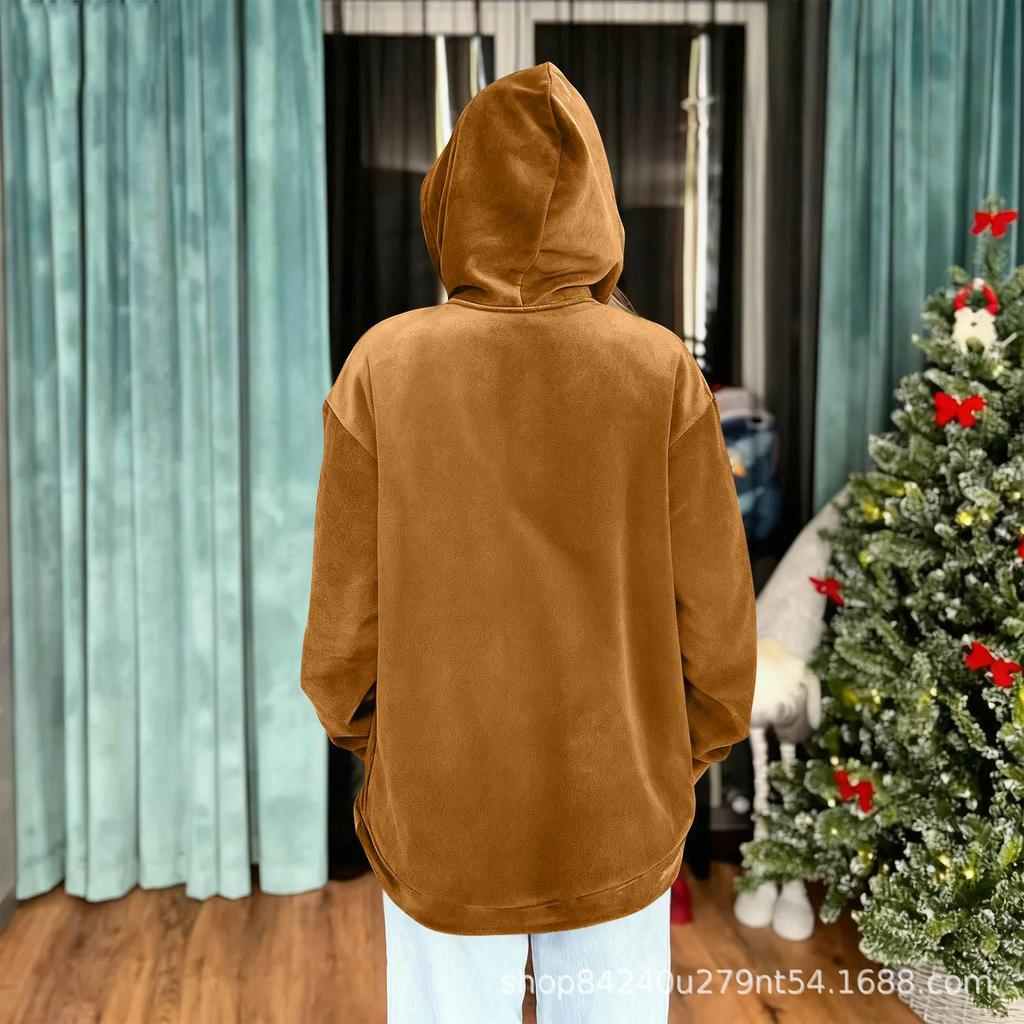 Unisex Fashion Casual Solid Color Long Sleeve Hooded Sweatshirt with Pet Pocket