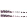 Translucent Light Purple Cat Eye Press-On Toenails - 24 Detachable Pieces