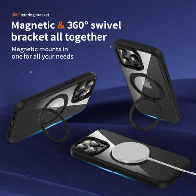 Pro iPhone 13 Pro PC+TPU Kryt na telefon Kompatibilní s MagSafe Stojánek Zadní pouzdro