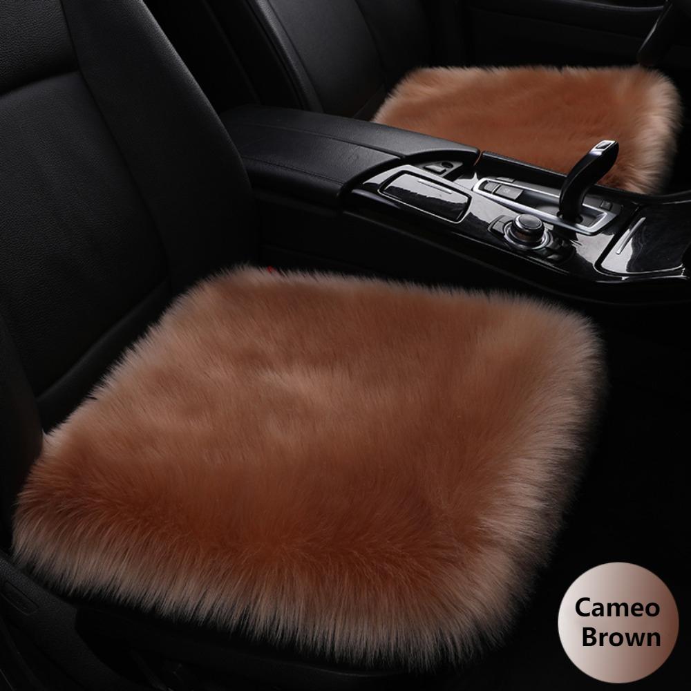 Car Accessories Long Plush Car Seat Cover Automotive Interior Warm Car Seat Cushion Washable Thick Square Cushion Car