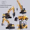 1:70 Mini Engineering Diecast Car Set Forklift Excavator Bulldozer Construction Vehicle Inertia Alloy+Plastic Toys For Children