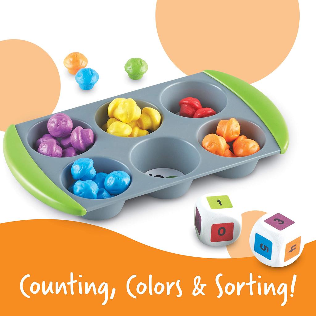 Learning Resources Fingertip Educational Divide and Count Mini Muffins Math Set LER5556, Authentic, 12.70 X 11.50 X 10.20 Inches