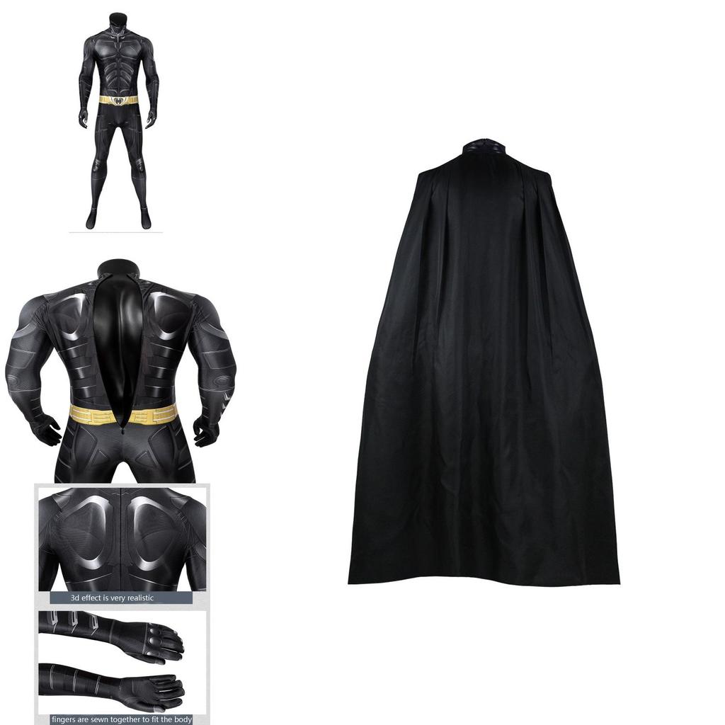 Il Cavaliere Oscuro Batman Bruce Wayne Tuta con Mantello Costume di Halloween