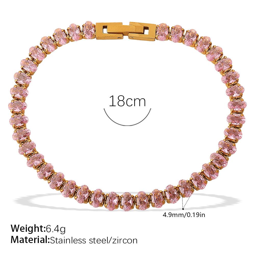 European and American Zircon Inlaid Necklace Bracelet Light Luxury Fashion Multi-color Full Diamond Jewelry 2026