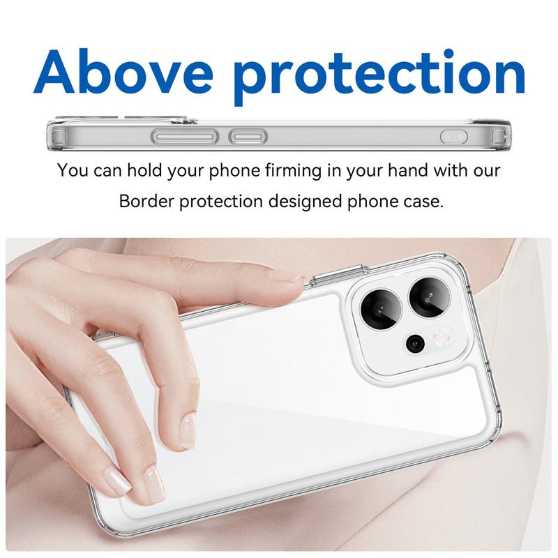 For oppo Reno14 F 5G Case oppo Reno14 F 5G Cover Funda Clear PC + Silicone Shockproof Protective Phone Cover oppo Reno14 F 5G