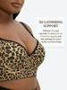 European Plus Size Leopard Print Adjustable Tank Style Full Cup Bra for Women