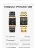 Men's Square Quartz Waterproof Business Watch, Automatic & Non-Mechanical