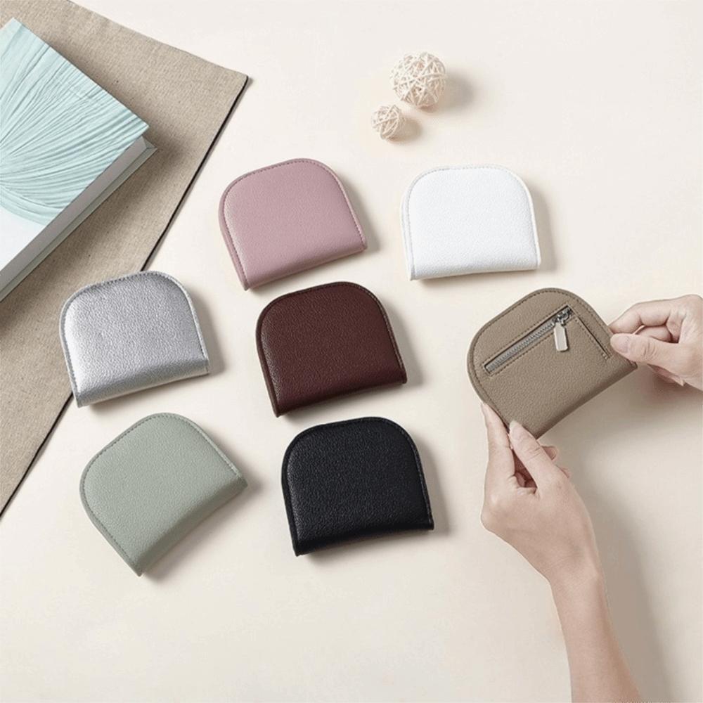 Koreański Styl Krótki Portfel Mini PU Skórzany Etui na Karty Prosty Portmonetka Studencki
