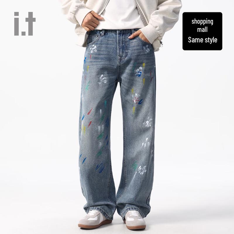 CHOCOOLATE i.t Retro Graffiti Tintenspritzer Weite Jeans