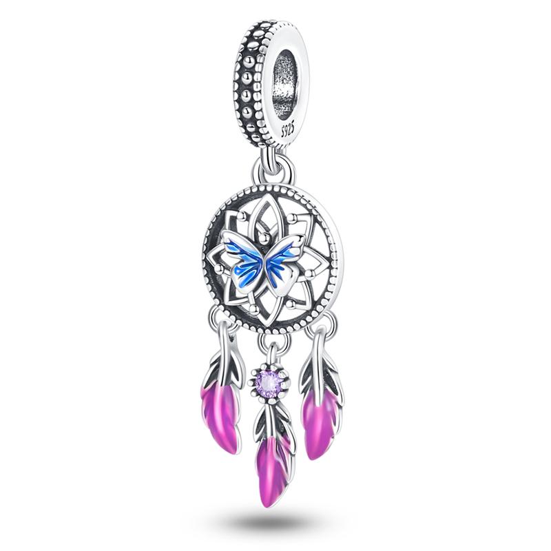 Copper Colorful Dreamcatcher Charms Pendants Fit Original Bracelets Exquisite Diy Birthday Jewelry Gift