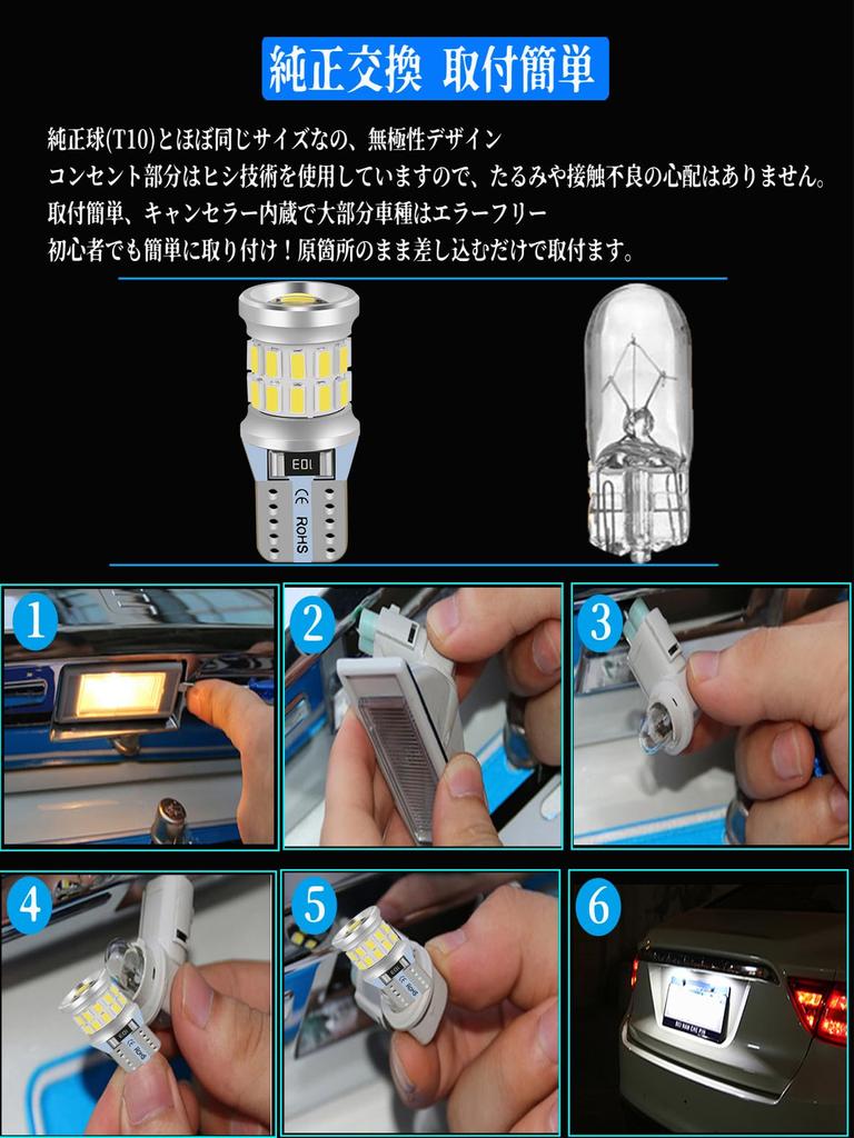 T10 LED Non-polarized LED Room Lamp, 19 Pieces 3014 LED Elements, DC 12 V,
