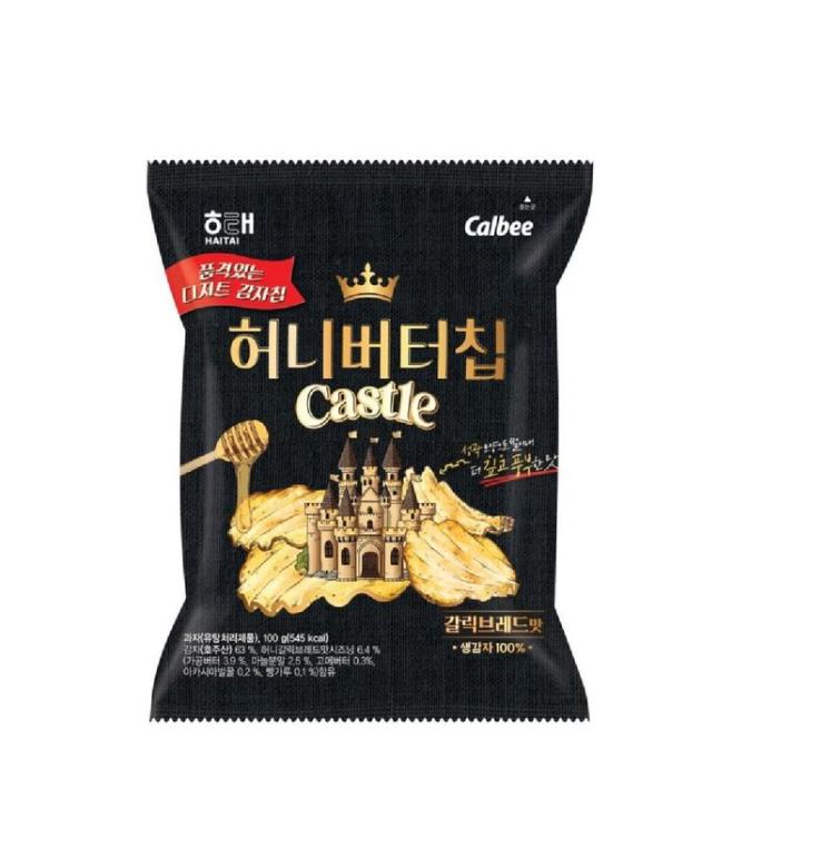 Honey Butter Chips Castle Garlic Bread 55g – Sweet & Savory Korean Potato Snack with Garlic Bread Flavor