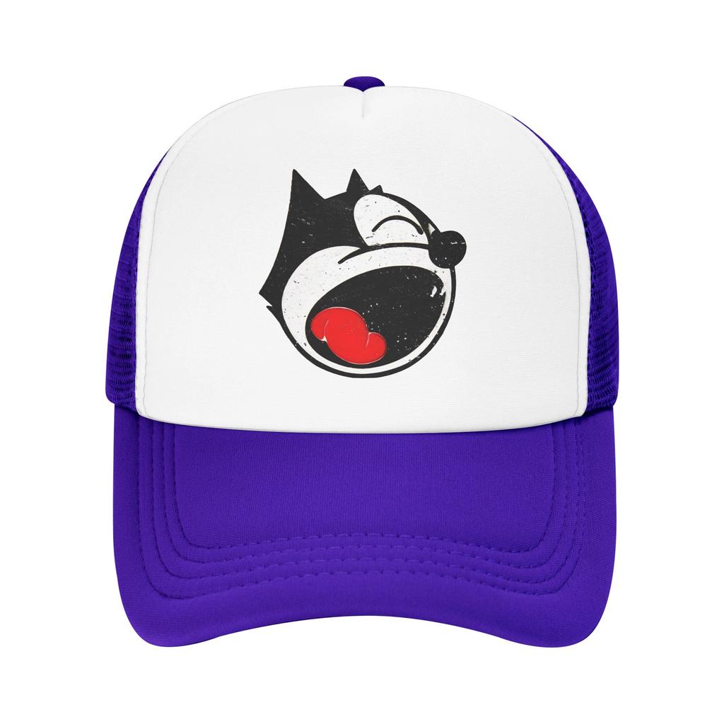 Felixed The Cat NapOn Red   Mesh Baseball Cap Adult Retro Sun Hat  Hat Adjustable Snapback Caps Sun Hats Summer Trucker Hat