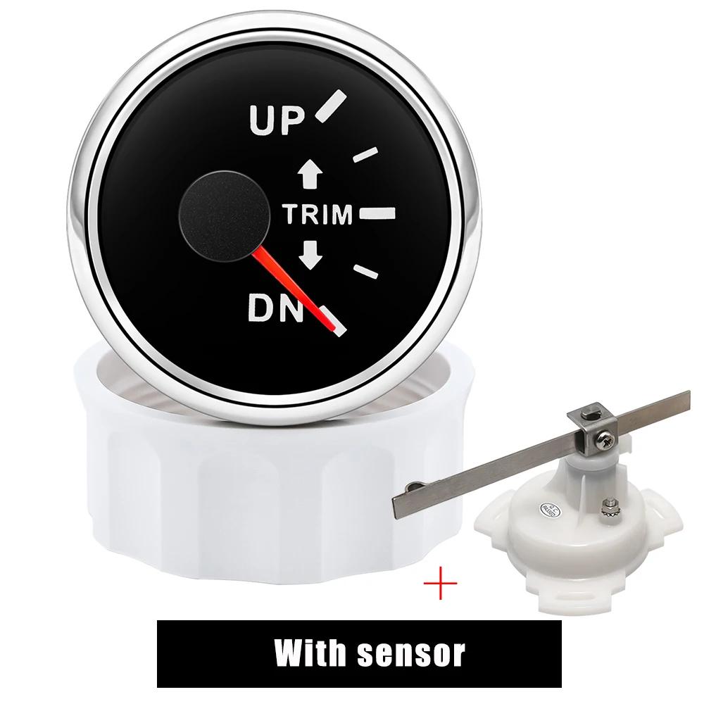 0-190 Ohm 52mm UP-DN Right Side Trim Meter Waterproof Trim Gauge with Red Backlight Stainless Steel Bezel Car Accessories