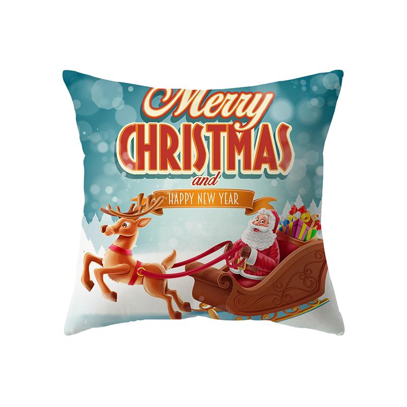 Merry Christmas Cute Santa Claus Print Pattern Cushion Cover Home Living Room Sofa Decoration Square Pillow Pillow Cover