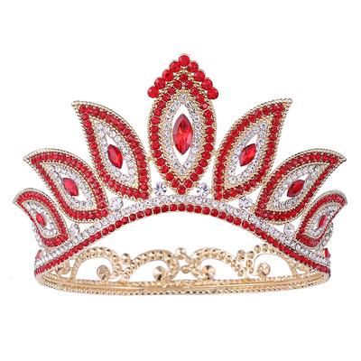 Barock Kristall Hochzeit Krone Royal Queen Luxus Prom Braut Diadem Frauen Kreis Tiaras Kopfschmuck Festzug Hochzeit Haarschmuck