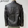 BITCED Spring/Autumn Women's Leather Jacket Women's Elegant Plus Size Stand Collar Leather Jacket