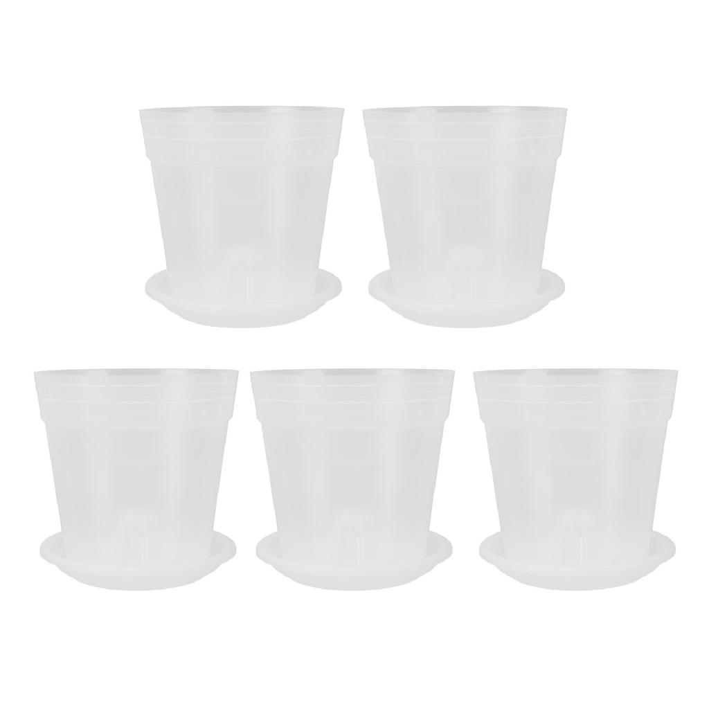5 st Orkidekrukor med Hål Fat Inomhus Klar Plast Växtkruka Set Optimal Dränering för Hemma