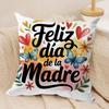 Feliz Dia MaMa Cushion Cover Short Plush Doublesided Print Square Throw Pillow Covers Sofa Home Cushion Decor