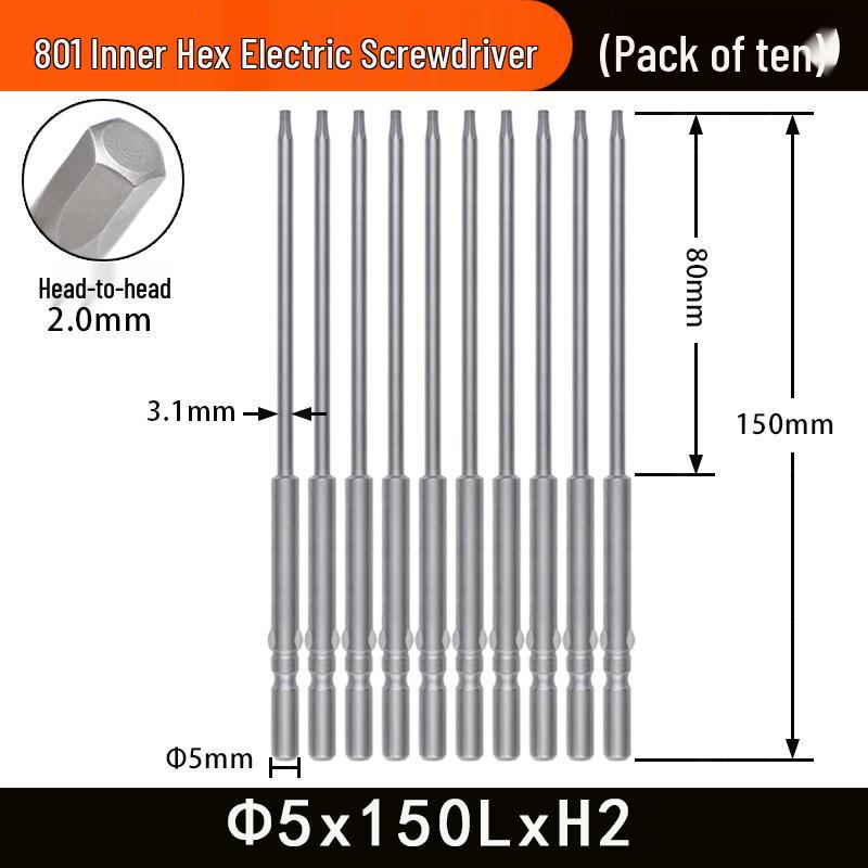 Nigao 801 5mm Hex Socket Electric Screwdriver Bit S2 Hardened Tool