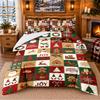 Christmas 3Pcs Bedding Set 1 Bed Sheet 2 Pillowcases Printed Bedroom Bedding Holiday Gift