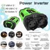 12V Car Power Inverter 200W/300W/600W DC To AC 110V/220V Converter With Dual Outlets USB Type-C LCD For Camping Travel