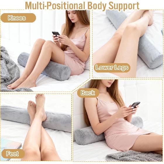 Round Body Pillow Cover, 7.9 X 47Inch/20 X 120cm Round Bolster Roll Body Pillowcase, Full Body Pillowcase with Zipper for Bedroom, Living Room (Only