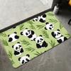 Cute Cartoon Panda Floor Mat Flannel Rugs Soft Winter Warmth Floor Mat Thickened Non-Slip for Living Room Home Door Mat