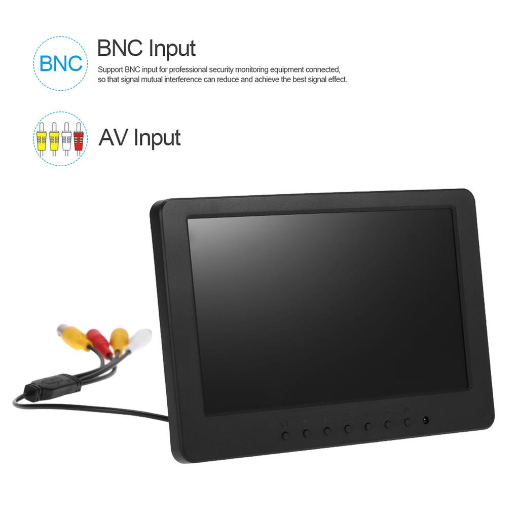 7-Zoll-HD-Monitor 1024x600 16:9 LCD-Monitorhalterung BNC AV Videoeingang für Heim-Auto-Überwachung
