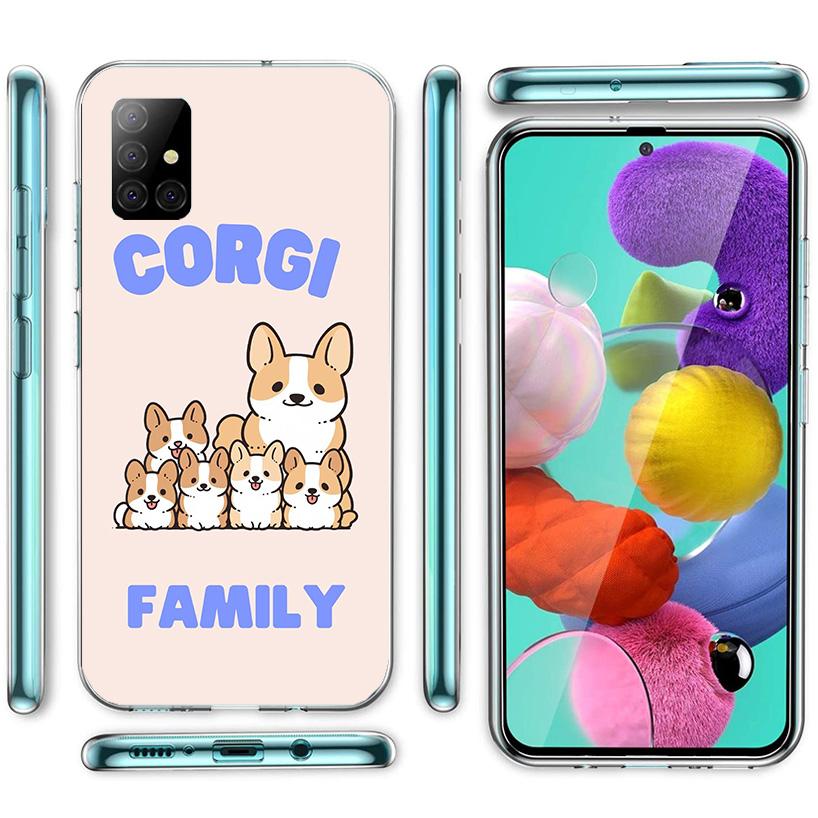 Cartoon Corgi Cute Dog Phone Case For Samsung Galaxy A52 A32 A22 A12 A51 A31 A50S A30S A20S A10S Note 20 Ultra 10 Plus S10 A72 A