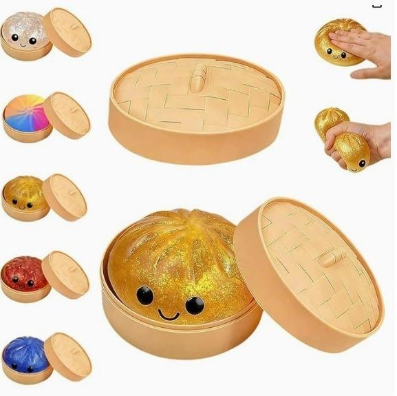 Explosive Steamed Buns Decompression Pinch Music Decompression Vent Artifact Non-Sticky Set Portable Explosive Buns