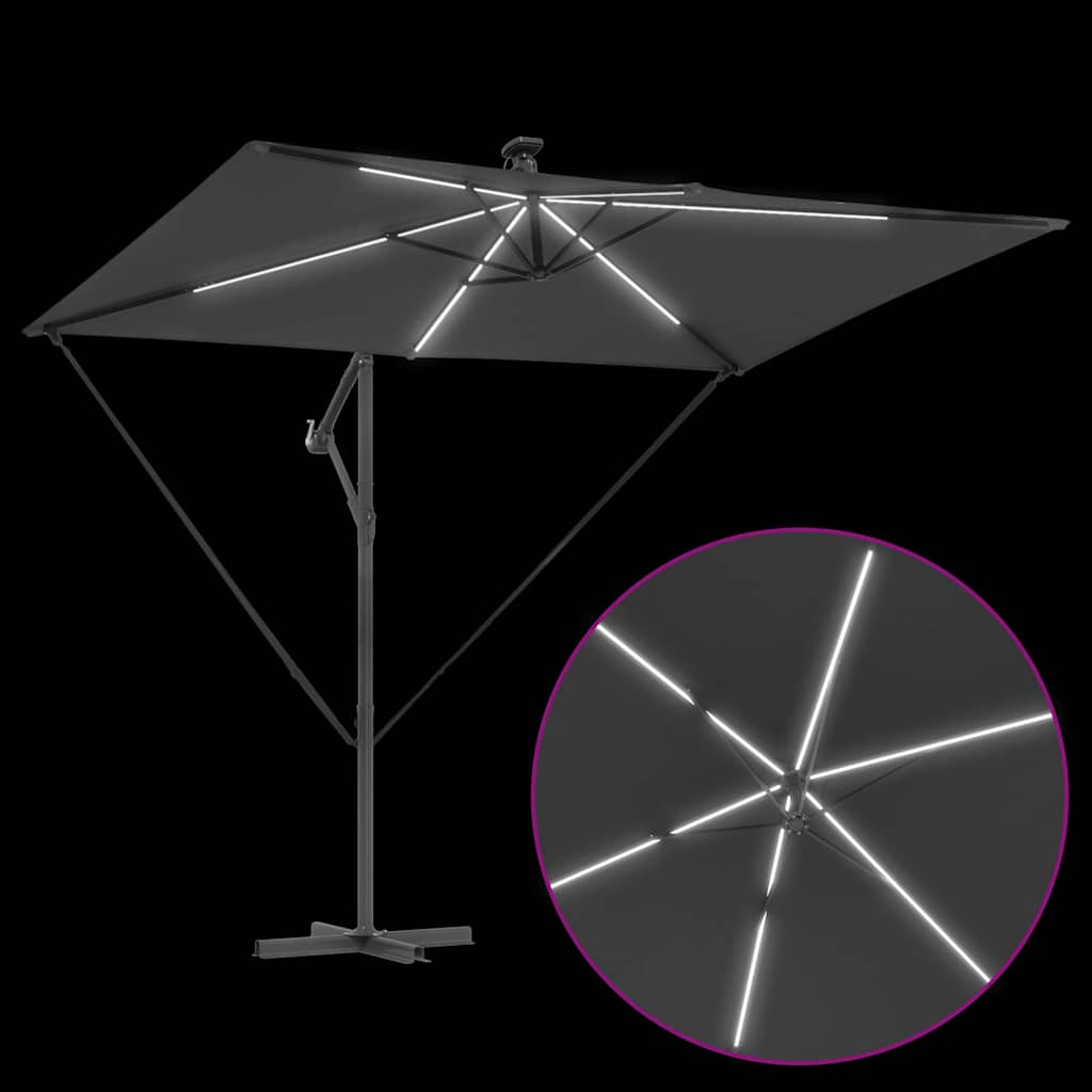 LED Strip Light Sun Umbrella Anthracite 294 X 200 X 270 Cm
