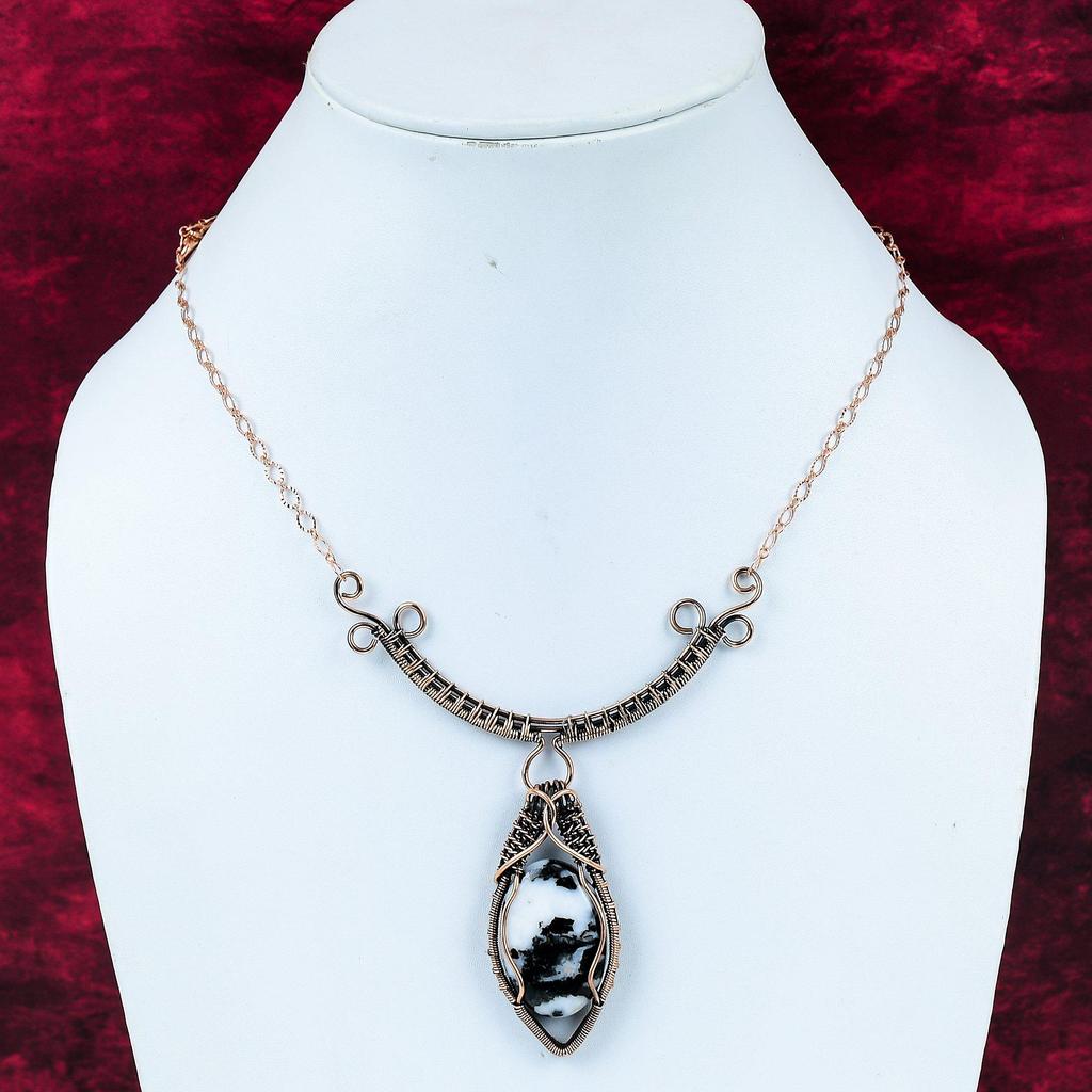 White Buffalo Turquoise Necklace Copper Wire Wrapped Necklace Adjustable Chain Necklace Copper Jewelry Handmade Necklace Gemstone Jewelry