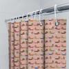 Pet Shower Curtain Adorable Dog Pattern Bathroom Decor For Kids Bathrooms Waterproof Fabric Curtains For Home Decoration (Pink)