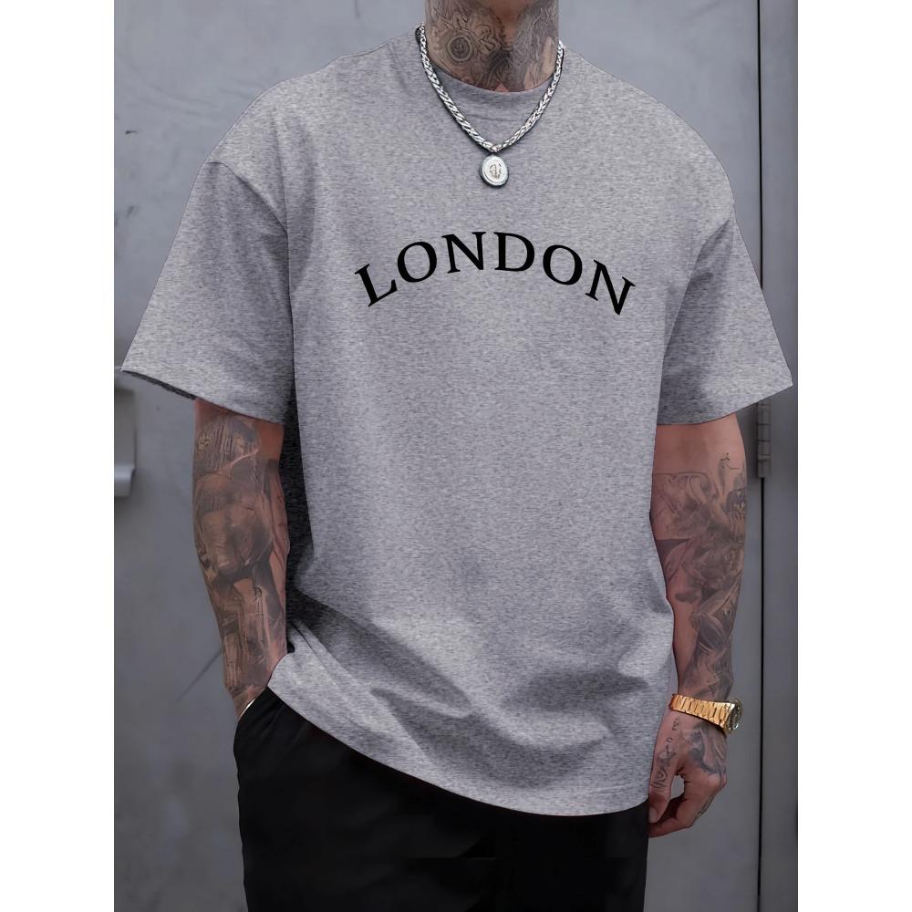 Letter Printed Mens T-Shirts Cotton Casual Short Sleeve Trendy Loose Male Summer Soft T-Shirt