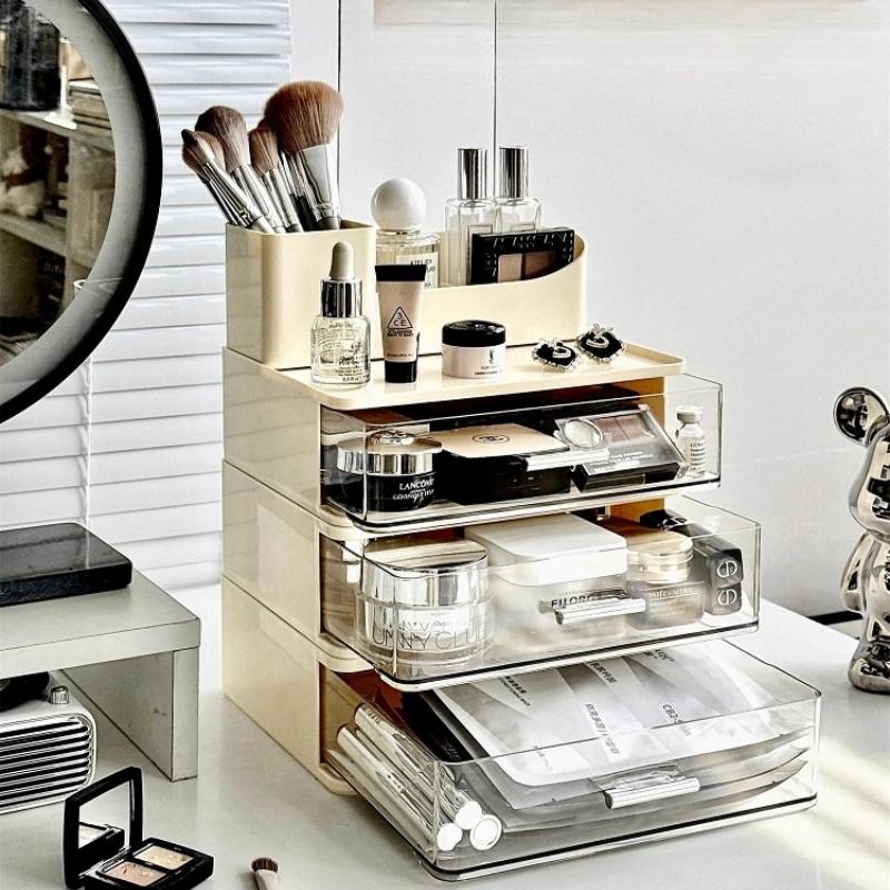 Multi-layer Transparent Drawer Cosmetics Organizer Makeup Storage Box Large Capacity Table Lipstick Makeup Brush Perfume Racks
