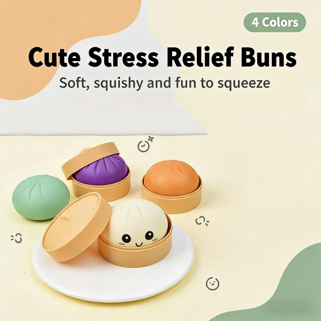 Giant Dumpling Squishies, Jumbo Dumpling Squishy Toy With Steamer, Anxiety Relief Squeeze Toy For Decompression And Sensory Play