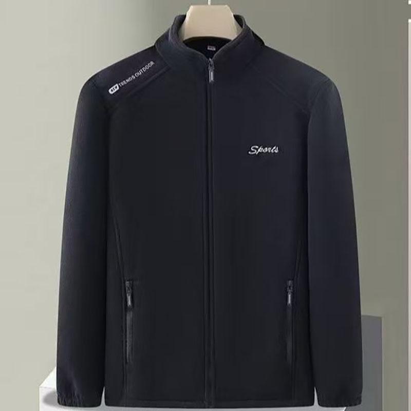 

Мужская флисовая куртка со стойкой воротником, зимняя теплая верхняя одежда, подкладка для осени и весны, флисовое внутреннее пальто XL чёрный